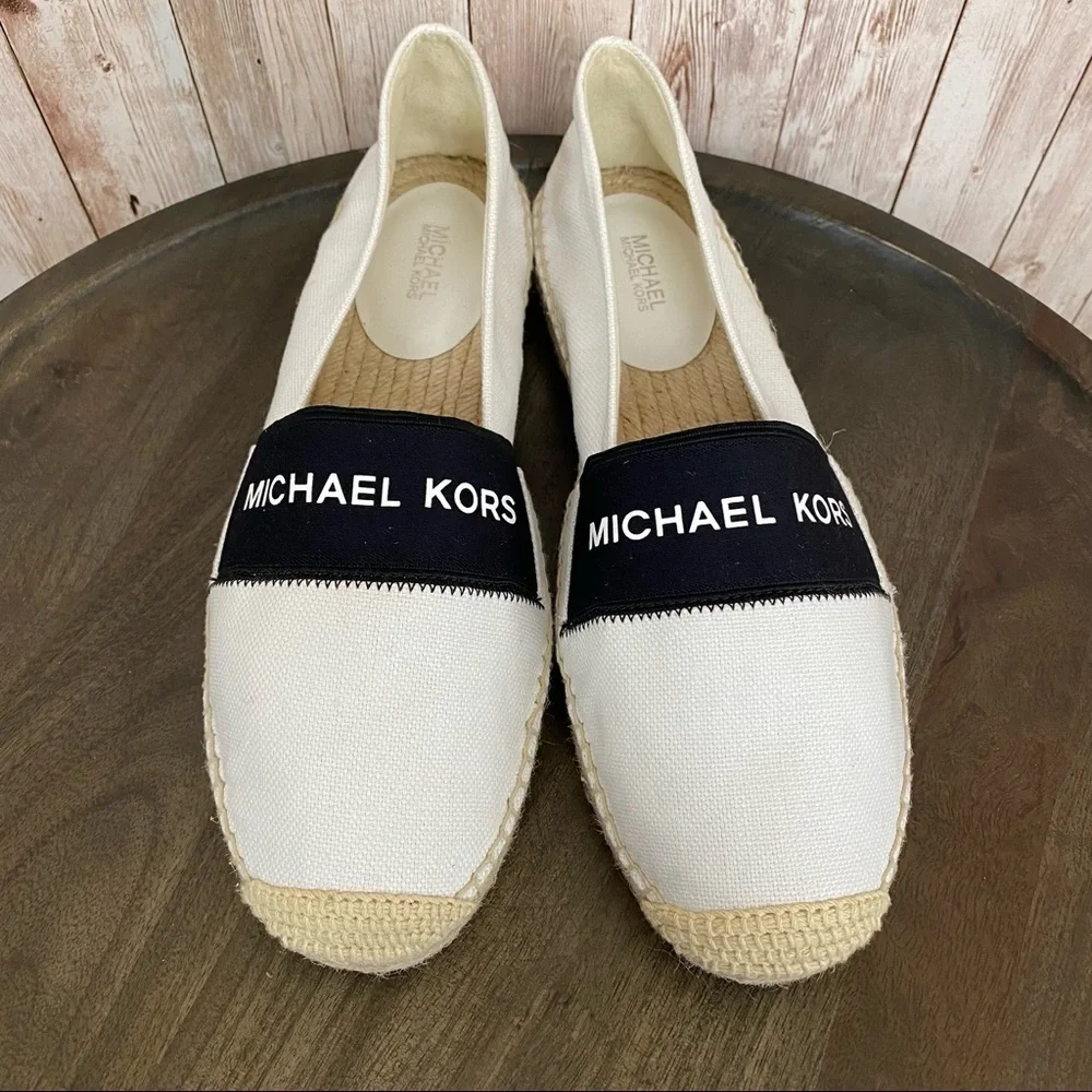 Michael Kors Zada Small Weave‎ Canvas Slip On Espadrille Size 6 Women